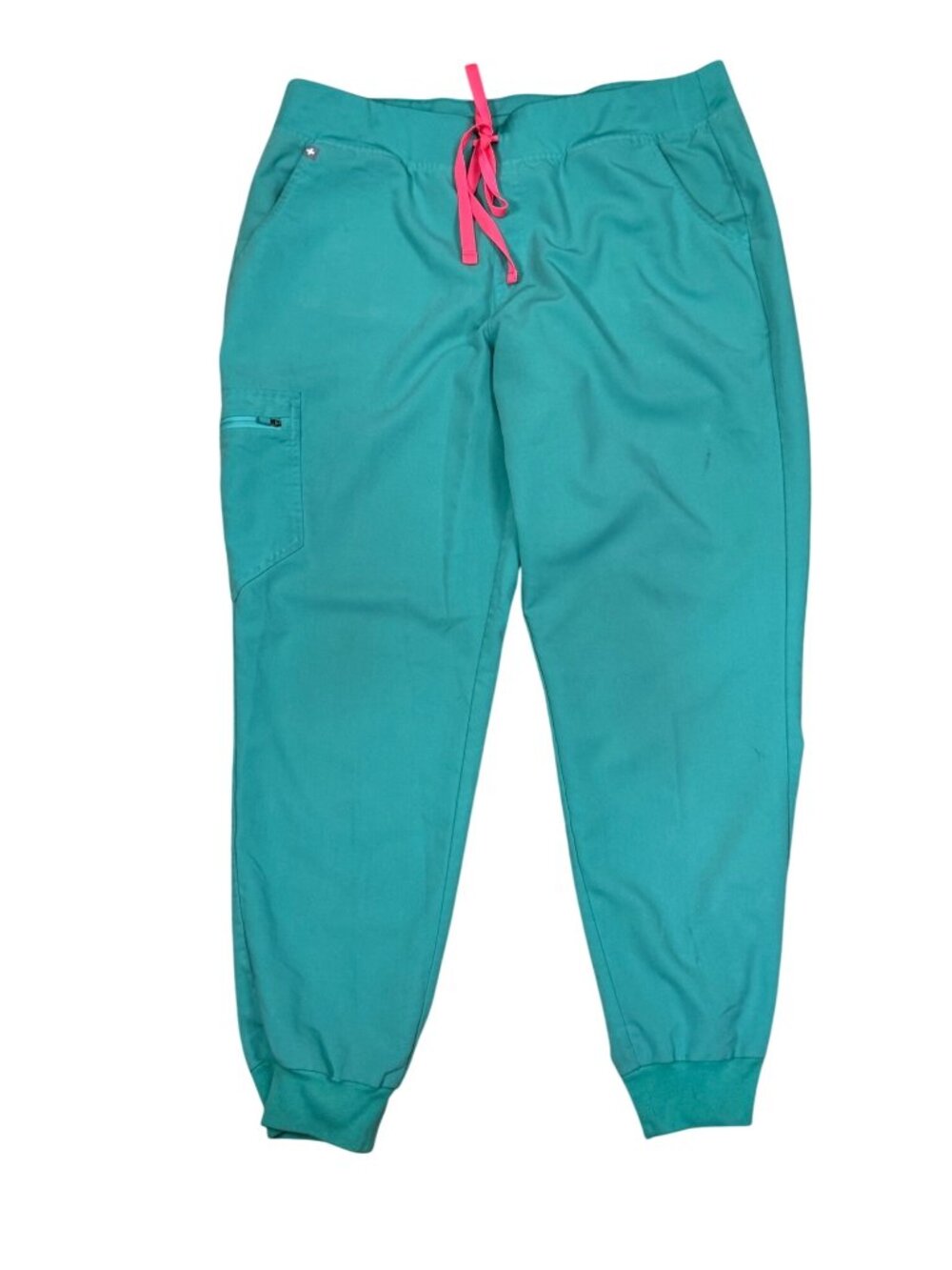 FIGS Technical Collection Zamora Jogger Scrub Pants XL Teal Pink Drawstring Heal